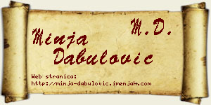 Minja Dabulović vizit kartica